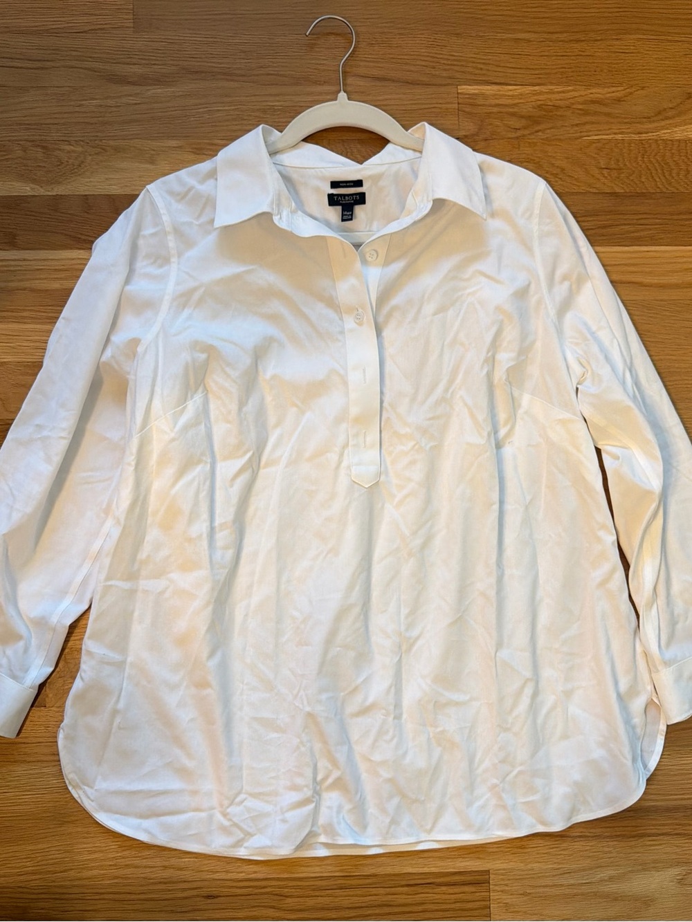 Talbots White Non-Iron Button-Front Dress Shirt
